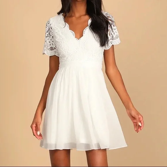 chinese dress ladies Cami Angel Sleeve Faux Wrap Dress White